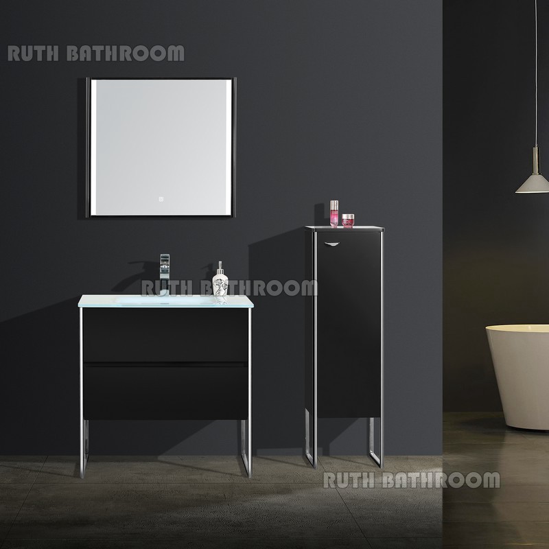 Floor Standing Italy bathroom furniture PVC modern bathroom vanity factory N22004